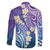 Plumeria With Galaxy Polynesian Tattoo Pattern Family Matching Long Sleeve Bodycon Dress and Hawaiian Shirt