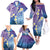 Plumeria With Galaxy Polynesian Tattoo Pattern Family Matching Off The Shoulder Long Sleeve Dress and Hawaiian Shirt