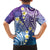 Plumeria With Galaxy Polynesian Tattoo Pattern Family Matching Off Shoulder Short Dress and Hawaiian Shirt