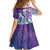 Plumeria With Galaxy Polynesian Tattoo Pattern Family Matching Off Shoulder Short Dress and Hawaiian Shirt