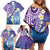 Plumeria With Galaxy Polynesian Tattoo Pattern Family Matching Off Shoulder Short Dress and Hawaiian Shirt