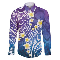 Plumeria With Galaxy Polynesian Tattoo Pattern Family Matching Puletasi and Hawaiian Shirt LT05 Dad's Shirt - Long Sleeve Galaxy - Polynesian Pride