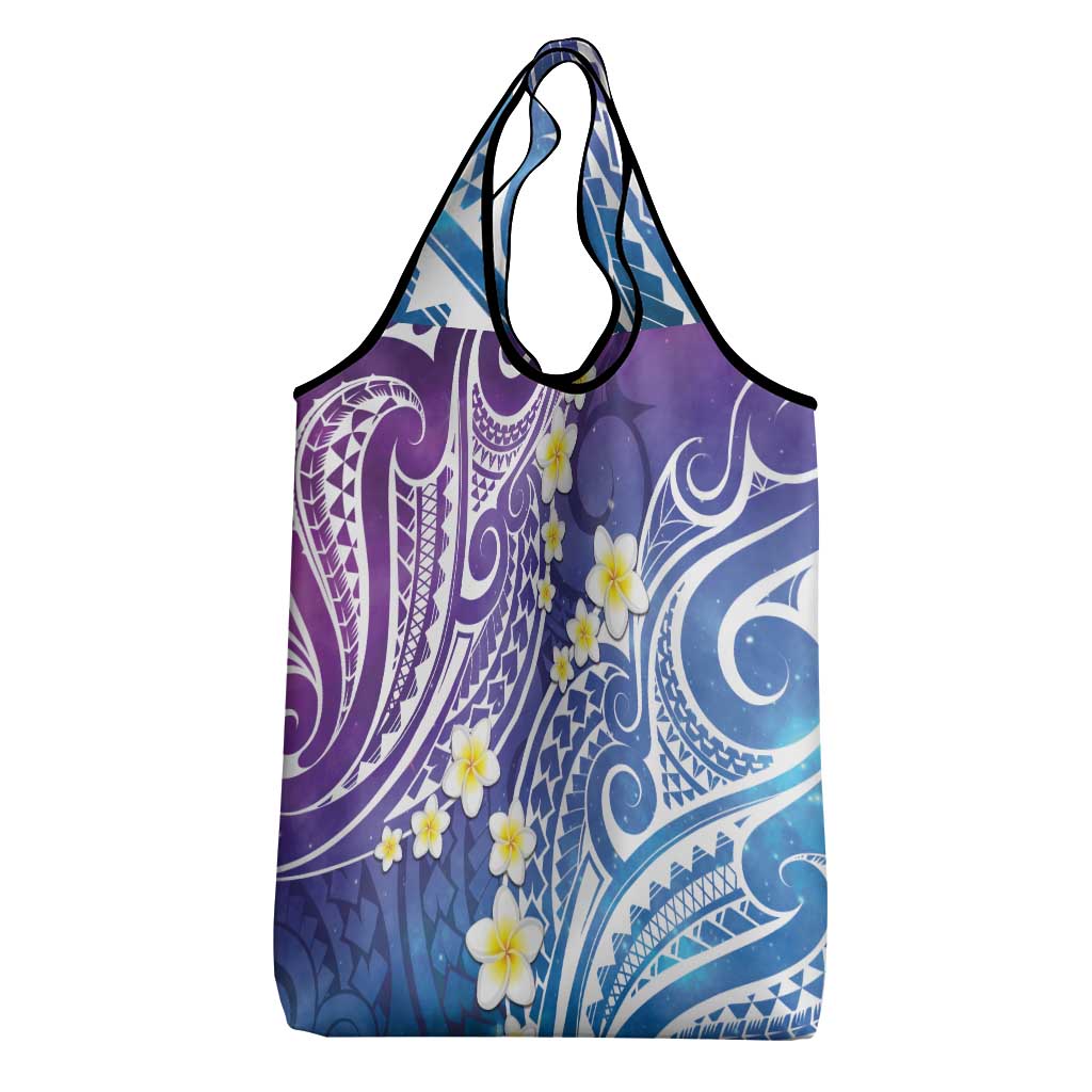 Plumeria With Galaxy Polynesian Tattoo Pattern Grocery Bag LT05 - Polynesian Pride