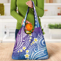 Plumeria With Galaxy Polynesian Tattoo Pattern Grocery Bag LT05 - Polynesian Pride