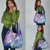 Plumeria With Galaxy Polynesian Tattoo Pattern Grocery Bag LT05 - Polynesian Pride