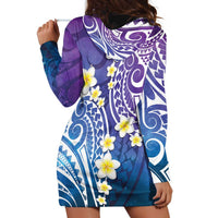 Plumeria With Galaxy Polynesian Tattoo Pattern Hoodie Dress LT05 - Polynesian Pride