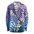 Plumeria With Galaxy Polynesian Tattoo Pattern Long Sleeve Shirt