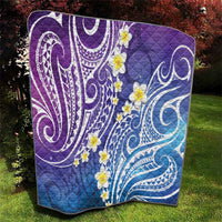 Plumeria With Galaxy Polynesian Tattoo Pattern Quilt