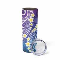Plumeria With Galaxy Gradient Polynesian Tattoo Pattern Skinny Tumbler LT05 - Polynesian Pride