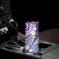 Plumeria With Galaxy Gradient Polynesian Tattoo Pattern Skinny Tumbler LT05 - Polynesian Pride
