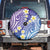 Plumeria With Galaxy Polynesian Tattoo Pattern Spare Tire Cover