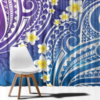 Plumeria With Galaxy Polynesian Tattoo Pattern Window Curtain LT05 - Polynesian Pride