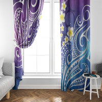 Plumeria With Galaxy Polynesian Tattoo Pattern Window Curtain LT05 - Polynesian Pride
