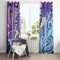 Plumeria With Galaxy Polynesian Tattoo Pattern Window Curtain LT05 - Polynesian Pride