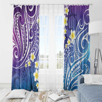 Plumeria With Galaxy Polynesian Tattoo Pattern Window Curtain LT05 - Polynesian Pride