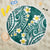Plumeria With Teal Polynesian Tattoo Pattern Beach Blanket