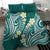 Plumeria With Teal Polynesian Tattoo Pattern Bedding Set