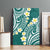 Plumeria With Teal Polynesian Tattoo Pattern Canvas Wall Art