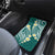 Plumeria With Teal Polynesian Tattoo Pattern Car Mats