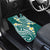 Plumeria With Teal Polynesian Tattoo Pattern Car Mats