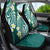 Plumeria With Teal Polynesian Tattoo Pattern Car Seat Cover