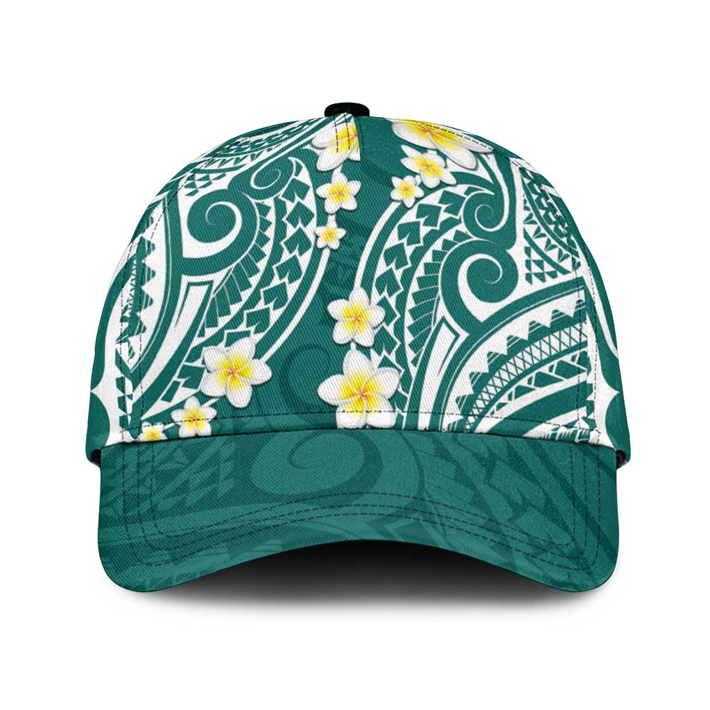 Plumeria With Teal Polynesian Tattoo Pattern Classic Cap LT05 Universal Fit Teal - Polynesian Pride