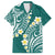 Plumeria With Teal Polynesian Tattoo Pattern Hawaiian Shirt