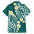 Plumeria With Teal Polynesian Tattoo Pattern Hawaiian Shirt