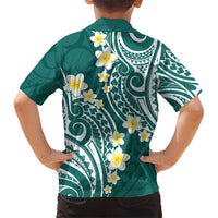 Plumeria With Teal Polynesian Tattoo Pattern Hawaiian Shirt LT05 - Polynesian Pride