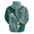 Plumeria With Teal Polynesian Tattoo Pattern Hoodie