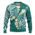 Plumeria With Teal Polynesian Tattoo Pattern Ugly Christmas Sweater