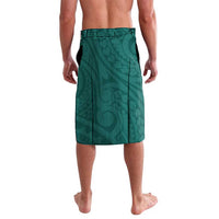 Plumeria With Teal Polynesian Tattoo Pattern Lavalava LT05 - Polynesian Pride