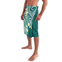 Plumeria With Teal Polynesian Tattoo Pattern Lavalava LT05 - Polynesian Pride