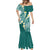 Plumeria With Teal Polynesian Tattoo Pattern Mermaid Dress