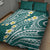 Plumeria With Teal Polynesian Tattoo Pattern Quilt Bed Set