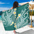 Plumeria With Teal Polynesian Tattoo Pattern Sarong