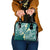 Plumeria With Teal Polynesian Tattoo Pattern Shoulder Handbag