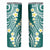 Plumeria With Teal Polynesian Tattoo Pattern Skinny Tumbler