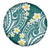 Plumeria With Teal Polynesian Tattoo Pattern Spare Tire Cover