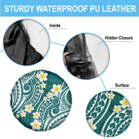 Plumeria With Teal Polynesian Tattoo Pattern Spare Tire Cover LT05 - Polynesian Pride