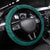 Plumeria With Teal Polynesian Tattoo Pattern Steering Wheel Cover