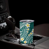 Plumeria With Teal Polynesian Tattoo Pattern Tumbler Cup LT05 - Polynesian Pride