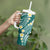 Plumeria With Teal Polynesian Tattoo Pattern Tumbler With Handle