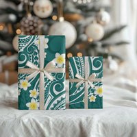 Plumeria With Teal Polynesian Tattoo Pattern Wrapping Paper LT05 - Polynesian Pride