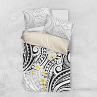 Plumeria With White Polynesian Tattoo Pattern Bedding Set LT05 US Twin 172cm x 218cm White - Polynesian Pride