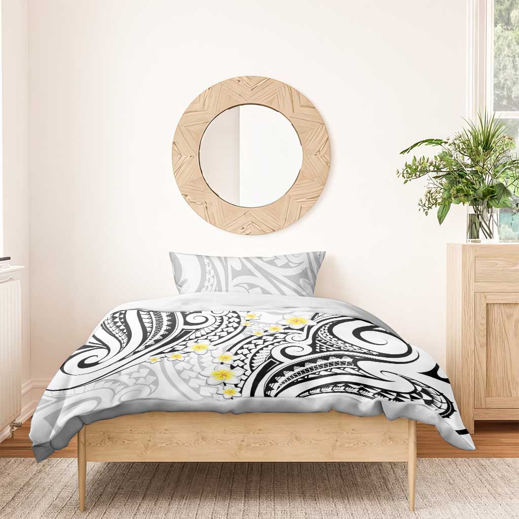Plumeria With White Polynesian Tattoo Pattern Bedding Set LT05 - Polynesian Pride