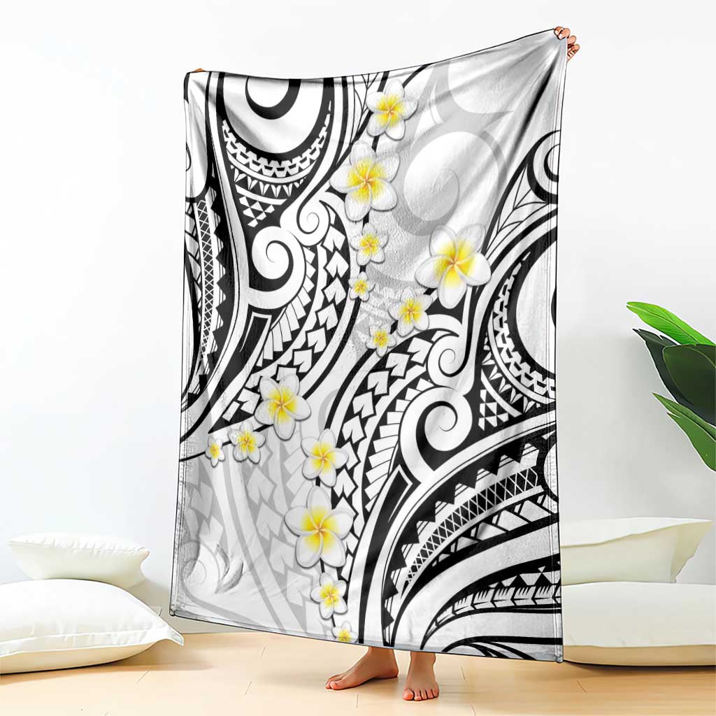 Plumeria With White Polynesian Tattoo Pattern Blanket LT05 - Polynesian Pride