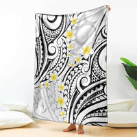 Plumeria With White Polynesian Tattoo Pattern Blanket LT05 - Polynesian Pride