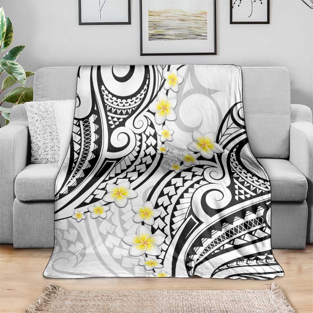 Plumeria With White Polynesian Tattoo Pattern Blanket LT05 - Polynesian Pride