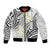 Plumeria With White Polynesian Tattoo Pattern Bomber Jacket